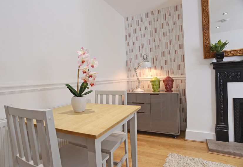 Dining area of this self catering accommodation in eastbourne
