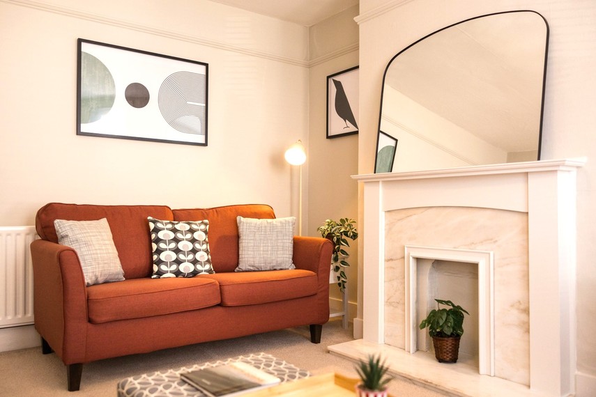 Lounge of UK airbnb in Eastbourne