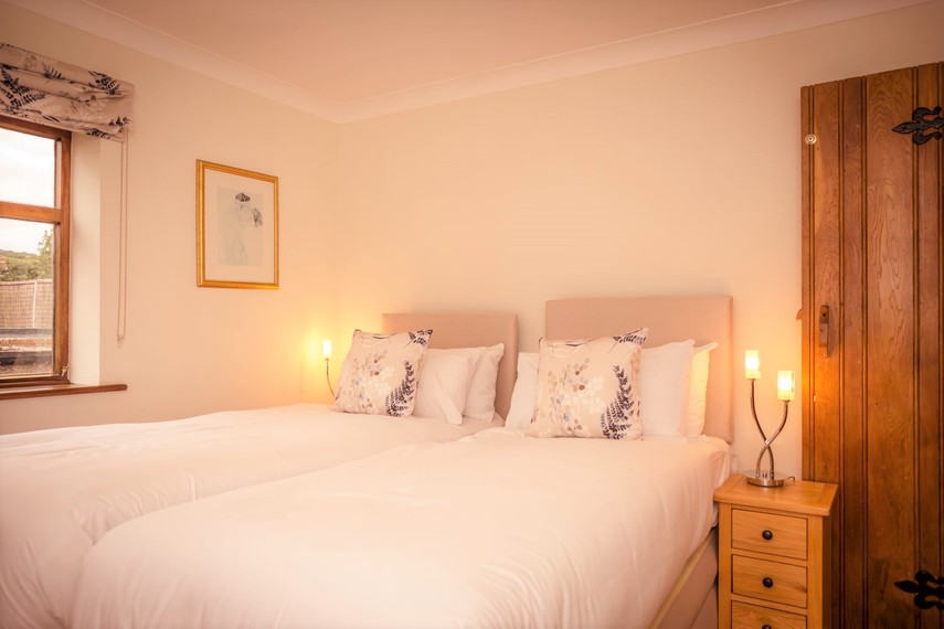 Twin bedroom in South Downs accommodation