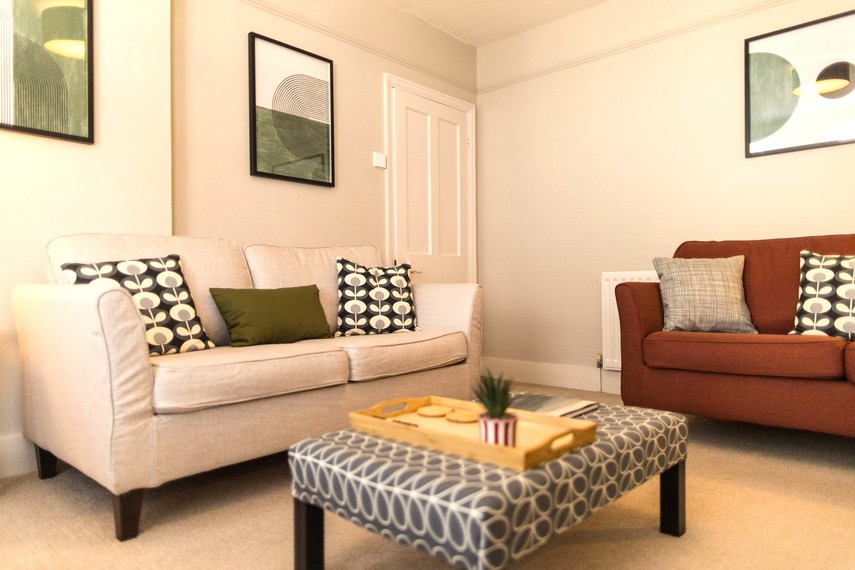 Lounge of UK airbnb in Eastbourne