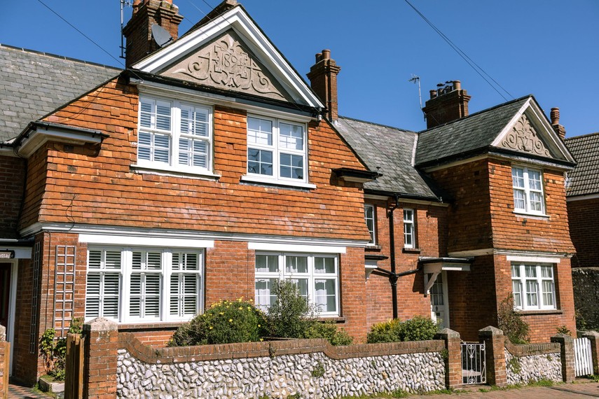 Patio at front entrance of Eastbourne holiday home