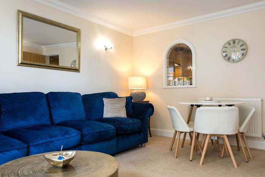 Lounge of harbour view holiday home