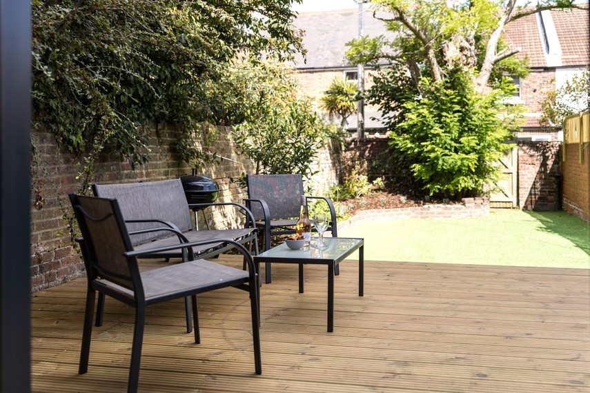 Back garden of Sussex holiday rental