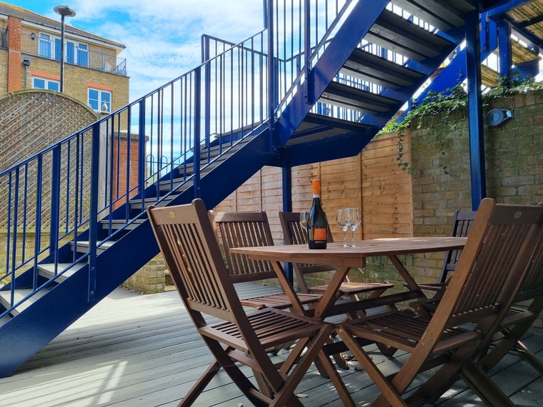 Patio of holiday homes Sussex