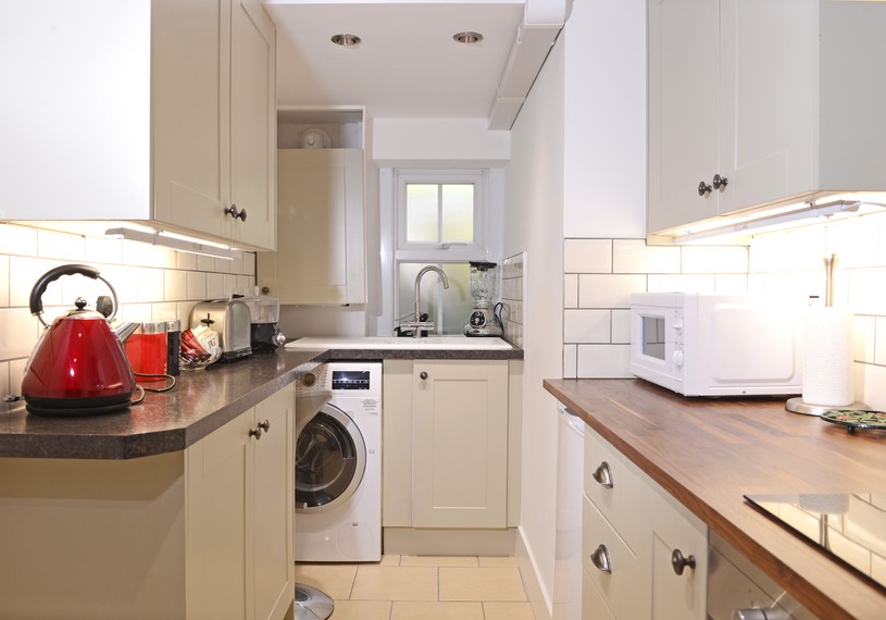 Well equipped kitchen in this self catering accommodation in eastbourne
