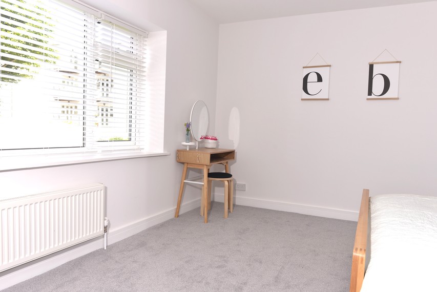 Bedroom of this short let in Eastbourne